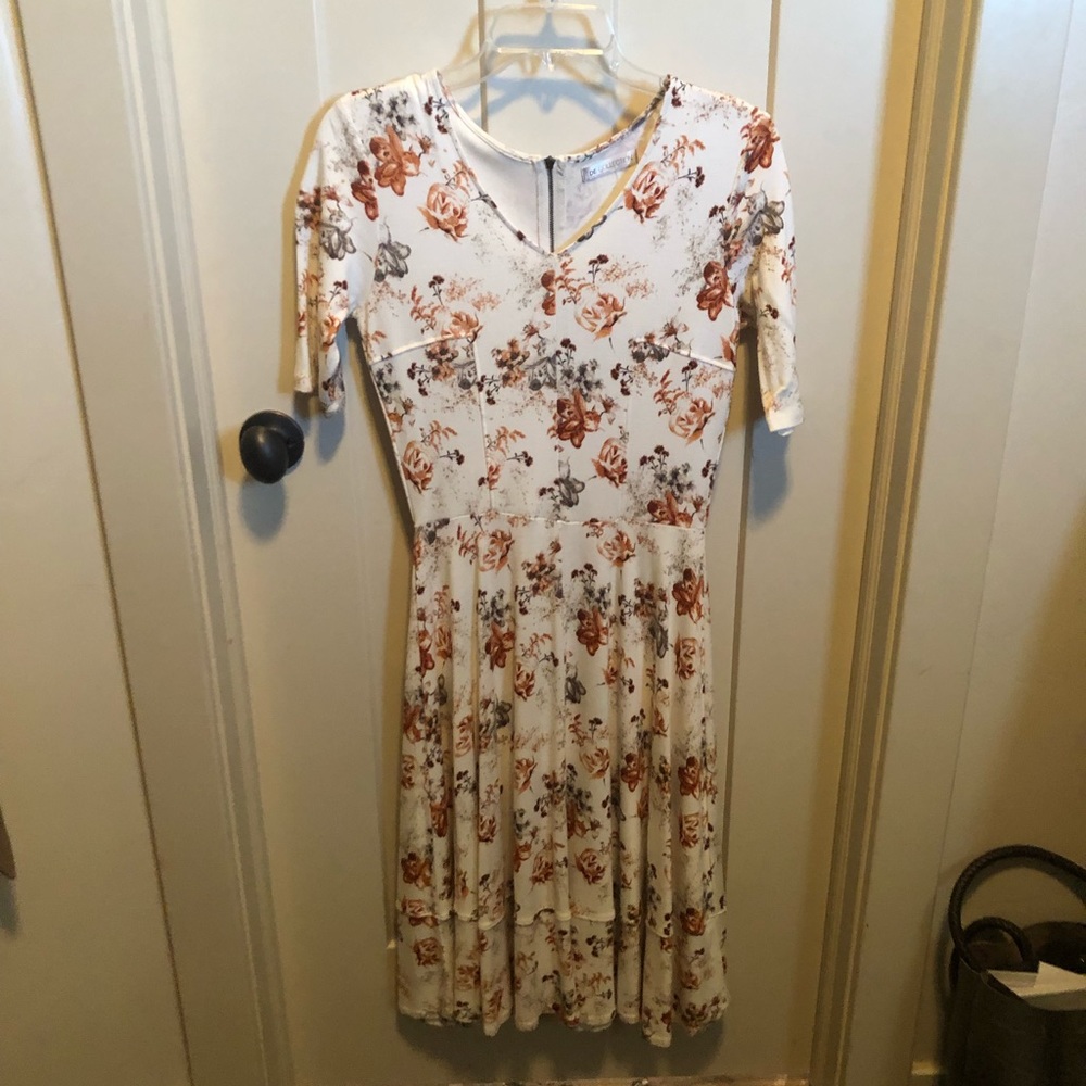 Cream and floral dress